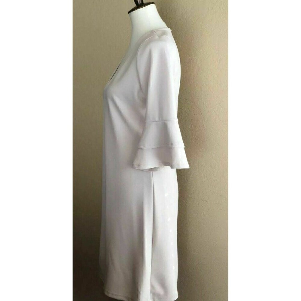 The Vanity Room Womens Beige Ruffle Sleeve Dress M - Picture 5 of 11